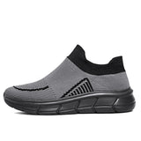 Breathable Socks Shoes Mesh Sneakers BCasual Men's Slip-on Platform zapatillas de hombre MartLion gray 6303 36 CHINA