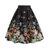 Summer Vintage Rockabilly Skirt Casual Knee Length Women Swing Midi Skirts MartLion 07 L 