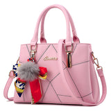 Women's Handbags Square Bag Vintage Designer Messenger PU Leather Handbag Casual Shoulder Top-Handle Totes MartLion pink 31x21x13cm 
