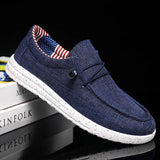 Men Casual Shoes Slip on Canvas Loafers Walking Flats Man MartLion Blue 48 