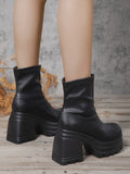 Women  Short Boots Women Leather Boot S Casual thick  women shoes Zapatos MartLion   