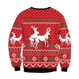 Men's Women Ugly Christmas Sweater Funny Humping Reindeer Climax Tacky Jumpers Tops Couple Holiday Party Xmas Sweatshirt MartLion   