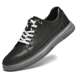 Golden Sapling Skateboard Shoes Men's Genuine Leather Flats Casual Summer Loafers Elegant MartLion Black 38 