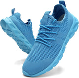 Women Flats Shoes Breathable Mesh Platform Sneakers Slip on Soft Ladies Casual Knit Sock Flats Mart Lion Blue 36 