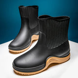 Ladies Rain Boots Outdoor Non-slip Waterproof Women's Shoes Daily Warm Rain Boots Rubber Over shoes MartLion black 35 