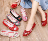 Women Cute Sweet Light Weight Floral Dance Loafers Lady Comfort Canvas Flat Shoes MartLion   