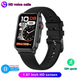 Bluetooth Call Smart Watch AI Voice Assistant Fitness Tracker 1.57 Inch HD Screen Smartwatch Men Women For Android IOS MartLion Black  