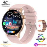 Bluetooth Call Women Smart Watch Full Touch Fitness IP68 Waterproof Men's Smartwatch Lady Clock + box For Android IOS MartLion SA-Alpha-1 S Gold B CHINA 