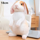 Lovely Fluffy Lop-eared Rabbits Plush Toy Baby Kids Appease Dolls Simulation Long Ear Rabbit Pillow Kawaii Christmas Gift MartLion stand brown  