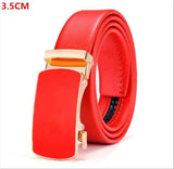 Sky Blue Automatic Buckle Belt for Both Men's and Women Gold Silver Belts 100cm-125cm MartLion Red 3.5cm 90cm CHINA