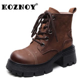 Suede Cow Leather Moccasins Rubber Soled Lofers Women Ankle Boots Chunky Sneaker Shoes MartLion