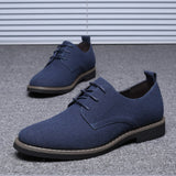 Men's Casual Lace-up Shoes Suede Leather Light Driving Flats Classic Outdoor Oxfords Mart Lion Blue 38 China
