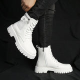 Men's English Style Thick Sole Design Men Boots  Layer Leather Casual Boots