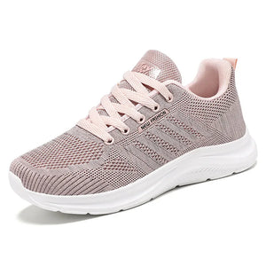 Spring and Autumn Women's Casual Sports Shoes Knitted Upper Breathable Shoes Pink Black MartLion G-620-Pink 41 