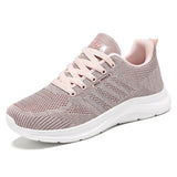 Spring and Autumn Women's Casual Sports Shoes Knitted Upper Breathable Shoes Pink Black MartLion G-620-Pink 41 