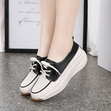 Hollow Lace Up Women sneakers Microfiber Summer Wedges Outsole Shoes Breathable loafers MartLion   