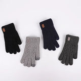 men's warm gloves winter touch screen plus fleece gloves cold warm wool knitted gloves MartLion   