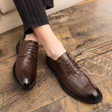 Men's Shoes Split Leather Dress Oxfords British Lace Up Formal Footwear Mart Lion   