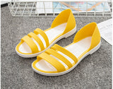 Summer Peep Toe Stappy Women Sandals Shoes Candy Color  Beach Valentine Rainbow Clogs Jelly Flats Mart Lion   