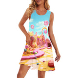  Summer lady's sleeveless dress candy 3D printed lady trendy casual ladies MartLion - Mart Lion
