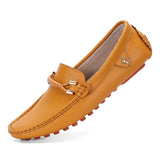 Men's Genuine Leather Loafers Soft Moccasins Shoes Autumn Flat Driving Folding Bean Zapatos Hombre MartLion   