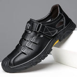 Designer's Hollowed-out Men's Sandals Wear-resistant Outdoor Walking Soft Leather Summer MartLion 1 44 