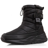 Men's Winter Boots Warm Plush Snow Boots Side Zipper Design Men's Waterproof Couple Cotton Non-slip MartLion Black 36 