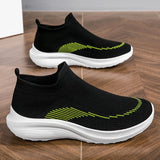 Slip-On Men's Shoes Couple Sneakers Stretch Fabric Light Walking Casual Breathable Unisex Women Loafers MartLion   