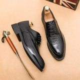 British Style Men's Dress Shoes Formal Antumn Split Leather Footwear Oxfords Mart Lion   