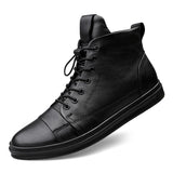 Winter Waterproof Men's Boots Plush Super Warm Snow Sneakers Ankle Genuine Leather Outdoor Shoes Mart Lion Black No Plush 02 6.5 