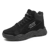 Anti-slip Ankle Boots Lightweight High Top Men's Shoes Outdoor Casual Walking Shoes Warm MartLion black 39 
