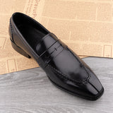 Men's Leather Casual Shoes High-end Leather Handmade Daily Dating Slip-On Wedding Party Dress MartLion   