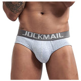 Breathable Cotton Underpants Briefs letter printing Men's Underwear U Convex Pouch Shorts Gay Panties MartLion Gray XL CHINA