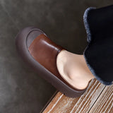 Retro leather half slippers summer wear niche layer cowhide flat MartLion   