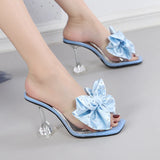 High Heels Shoes Women Modern Sandals Flower Ladies Heels Black Blue Summer MartLion   