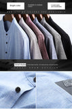 Men's Short-sleeved Seasonal Shirt with Stand Collar Linen Casual Daily Large Pocket Stand Collar Half Sleeve Shirt MartLion   