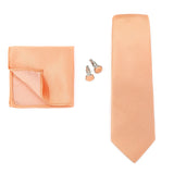 Solid Colors Ties Handkerchief Cufflink Set Men's 7.5cm Slim Necktie Set Party Wedding Accessoreis Gifts MartLion THC-32B  
