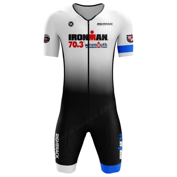  Summer Men's Short Sleeve Triathlon Race Suit Tri Sets Pro Team Cycling, Running, Swimming Jumpsuit Quick Dry Breathable Skinsuit MartLion - Mart Lion