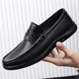 Natural Cow Leater Men's Loafers Slip Moccasins Super Soft Flats Casual Footwear For Driving Mart Lion   