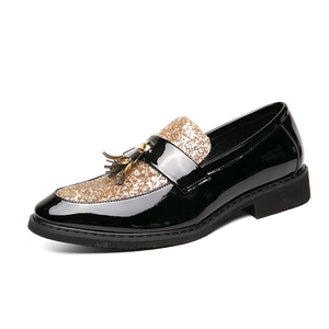 Tassel Men's Dress Shoes Pointed Leather Slip-on Platform Party Luxury Footwear MartLion heijin 7122 38 CHINA