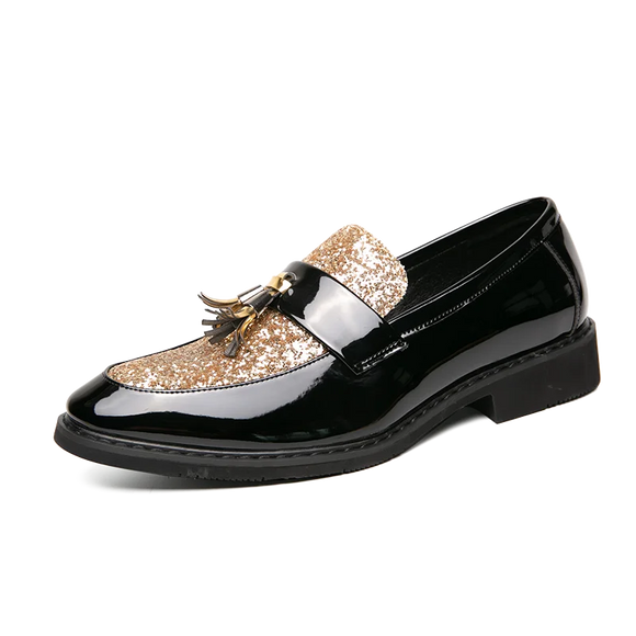 Tassel Men's Dress Shoes Pointed Leather Slip-on Platform Party Luxury Footwear MartLion heijin 7122 38 CHINA