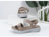 Casual Open-toe Women Sandals Non-slip Solid Color Hook Loop Platform Summer Beach Shoes MartLion   