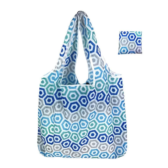 Foldable Shopping Bag Reusable Travel Grocery Bag Eco-Friendly One Shoulder Handbag  Printing Tote Bag MartLion A-024  