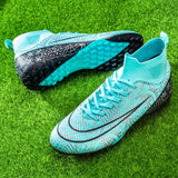 Football Shoes Men's Soccer Boots Artificial Grass Superfly High Ankle Kids Shoe Crampons Outdoor Sock Cleats Sneakers Mart Lion see chart 15 37 