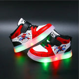 Spiderman LED Light Shoes Boys and Girls Light Kids Sports Shoes Mesh MartLion 1 21 (13cm insole) 