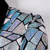 Luxury Laser Sequin Tuxedo Blazer Jacket Men's One Button Shawl Lapel Dress Suit Blazer Party Stage Prom Singer Homme MartLion   