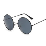 Retro Round Pink Sunglasses Woman Designer Men's Alloy Mirror De Sol Black MartLion   