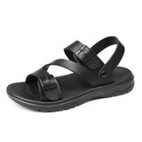 Summer Sandals for Men Outdoor Casual Sport Slippers PU Leather Non-slip Breathable Roman Shoes Beach Flip-Flop Garden Shoes MartLion black 45