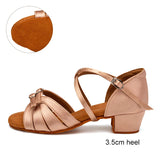 Children's Dance Shoes for Girls Kids Women Latin Sandals Ladies Ballroom Modern Tango Salsa Practice Low Heels MartLion