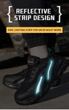 Rotating Button Safety Shoes Men's Work Sneakers Indestructible Puncture-Proof Protective Work Boots Steel Toe MartLion   